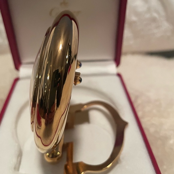 Cartier clock authentic. Never used. Saphires on the back. - Picture 3 of 6